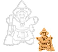 BAKERLOGY Gingerbread Witch Cookie Cutter - Detailed Biscuit Cutter Design for Baking and Crafts, Ideal on Fondant, Dough, Clay