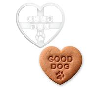 BAKERLOGY Good Dog Conversation Heart Cookie Cutter - Heart-Shaped Baking Cutter for Dog Lovers, Fondant & Sugarcraft, Valentine’s Day, Pawty Treats & Celebration Cookies