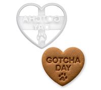 BAKERLOGY “Gotcha Day” Conversation Heart Cookie Cutter - Heart-Shaped Baking Cutter for Dog Adoption, Rescue Events, Animal Shelter Fundraisers, Fondant & Sugarcraft Cookies