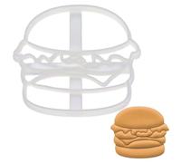 BAKERLOGY Hamburger Cookie Cutter - Detailed Biscuit Cutter Design for Baking and Crafts, Ideal on Fondant, Dough, Clay