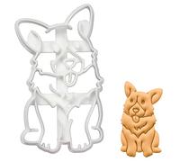 BAKERLOGY Happy Corgi Cookie Cutter - Detailed Biscuit Cutter Design for Baking and Crafts, Ideal on Fondant, Dough, Clay