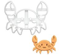 BAKERLOGY Happy Crab Cookie Cutter - Detailed Biscuit Cutter Design for Baking and Crafts, Ideal on Fondant, Dough, Clay
