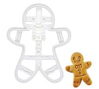 BAKERLOGY Happy Gingerbread Man Cookie Cutter - Detailed Biscuit Cutter Design for Baking and Crafts, Ideal on Fondant, Dough, Clay