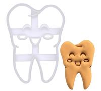 BAKERLOGY Happy Tooth Cookie Cutter - Detailed Biscuit Cutter Design for Baking and Crafts, Ideal on Fondant, Dough, Clay