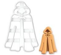 BAKERLOGY Hooded Cloak Cookie Cutter - Mysterious Cape Biscuit Cutter for Halloween Cookies, Witch or Wizard Costume Theme, Fantasy Baking Tool, Detective Mystery Party Fondant Mold