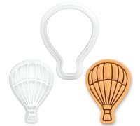 BAKERLOGY Hot Air Balloon Mini Cookie Cutter & Stamp Set - Aviation Adventure Biscuit Cutter for Cookies, Fondant, Cupcake Toppers, Cake Decoration & Crafts