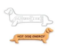 BAKERLOGY Hot Dog Energy Cookie Cutter - Extra Long Dachshund Silhouette Biscuit Cutter, Funny Wiener & Sausage Dog Gift, Dackel Lover Baking Tool for Treats, Pet Party, or Cheeky Baking Fun