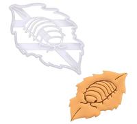 BAKERLOGY Isopod on Leaf Litter Cookie Cutter - Woodlouse Shaped Biscuit Cutter for Nature-Themed Bakes, Ideal for Bug Lovers, Insect Collectors, Entomology Fans, and Creepy Crawly Parties