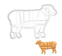 BAKERLOGY Lamb Butcher Cut Cookie Cutter - Detailed Biscuit Cutter Design for Baking and Crafts, Ideal on Fondant, Dough, Clay