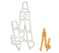 BAKERLOGY Math Compass Cookie Cutter - Detailed Biscuit Cutter Design for Baking and Crafts, Ideal on Fondant, Dough, Clay
