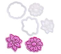 BAKERLOGY Meadow Blooms - Mini 2" Cookie Cutter & Stamp Set - Daffodil & Daisy Design for Easter & Spring Cookies, Cupcakes & Fondant Decorations