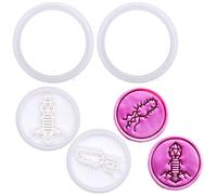BAKERLOGY Mini Bacteria and Virus Cookie Cutter and Stamp Set (2") - Tiny Terrors Cupcake and Fondant Embosser for Science-Themed Cookies, Biology Party and Microbe Lab Bakes