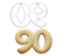 BAKERLOGY Number 90 Cookie Cutter - Double Digit Milestone Baking Tool for 90th Birthdays, Anniversaries & Special Celebrations