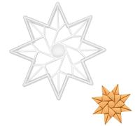 BAKERLOGY Origami Star (8-Sided, Style 1) Cookie Cutter - Detailed Biscuit Cutter Design for Baking and Crafts, Ideal on Fondant, Dough, Clay