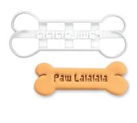 BAKERLOGY Paw Lalalala Bone Cookie Cutter - Dog Bone Biscuit Cutter with Paw Lalalala Text for Christmas Dog Treats, Festive Baking & Holiday Snacks