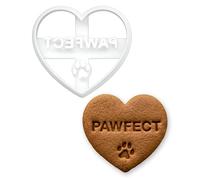 BAKERLOGY Pawfect Conversation Heart Cookie Cutter - Heart-Shaped Baking Cutter for Pet Grooming & Pampering, Fondant & Sugarcraft, Valentine’s Day, Paw Spa Treats & Celebration Cookies