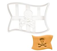 BAKERLOGY Pirate Flag Cookie Cutter - Detailed Biscuit Cutter Design for Baking and Crafts, Ideal on Fondant, Dough, Clay