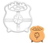 BAKERLOGY Pot of Gold - Perfect for St. Patrick's Day - Detailed Biscuit Cutter Design for Baking and Crafts, Ideal on Fondant, Dough, Clay