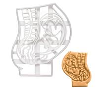 BAKERLOGY Pregnant Womb with Foetus Cookie Cutter - Detailed Biscuit Cutter Design for Baking and Crafts, Ideal on Fondant, Dough, Clay