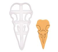 BAKERLOGY Raven Skull Top View Cookie Cutter - Detailed Biscuit Cutter Design for Baking and Crafts, Ideal on Fondant, Dough, Clay
