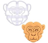 BAKERLOGY Realistic Monkey Face Cookie Cutter - Bake Jungle Animal Themed Cookies, Detailed Biscuit Cutter Design for Baking and Crafts, Ideal on Fondant, Dough, Clay