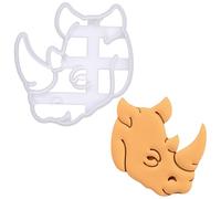 BAKERLOGY Rhinoceros Head Cookie Cutter - Bake Safari Animal Themed Cookies, Detailed Biscuit Cutter Design for Baking and Crafts, Ideal on Fondant, Dough, Clay