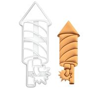 BAKERLOGY Rocket Firework Cookie Cutter - Celebration Design for New Year’s Eve, July Fourth, Diwali, Lunar New Year, Birthdays & Party Cookies