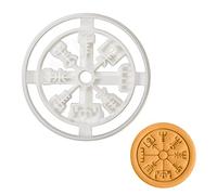 BAKERLOGY Runic Compass Vegvisir Cookie Cutter - Detailed Biscuit Cutter Design for Baking and Crafts, Ideal on Fondant, Dough, Clay
