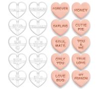 BAKERLOGY Set of 10 Romance Conversation Heart Cookie Cutters - Cute Romantic Message Hearts for Valentine’s Day, Weddings, Engagements, Anniversaries & Love-Themed Cookies