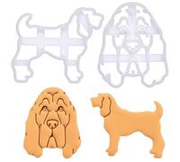 BAKERLOGY Set of 2 Bloodhound Cookie Cutters - Bake Hound Dog Biscuit Treats, Scent Tracker Dog, Sleuth-Hound, Chien de St. Hubert, Ideal for Baking, Fondant, Craft