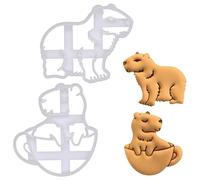 BAKERLOGY Set of 2 Capybara Cookie Cutters - Detailed Biscuit Cutter Design for Baking and Crafts, Ideal on Fondant, Dough, Clay