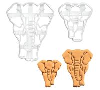 BAKERLOGY Set of 2 Elephant Cookie Cutters (Designs: Mother & Baby) - Detailed Biscuit Cutter Design for Baking and Crafts, Ideal on Fondant, Dough, Clay