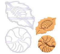 BAKERLOGY Set of 2 Isopod Cookie Cutters - Introverted Rolled-Up Isopod and Leaf Litter Woodlouse Designs for Nature-Themed Bakes, Entomology Gifts, Bug Party Treats, and Insect-Inspired Baking