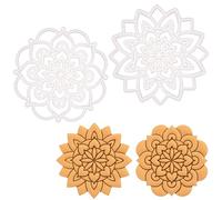 BAKERLOGY Set of 2 Mandala Cookie Cutters - Detailed Biscuit Cutter Design for Baking and Crafts, Ideal on Fondant, Dough, Clay