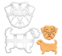 BAKERLOGY Set of 2 Norfolk Terrier Cookie Cutters - Detailed Biscuit Cutter Design for Baking and Crafts, Ideal on Fondant, Dough, Clay