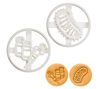 BAKERLOGY Set of 2 Rabies Cookie Cutters (Designs: Virus and Vaccine) - Detailed Biscuit Cutter Design for Baking and Crafts, Ideal on Fondant, Dough, Clay