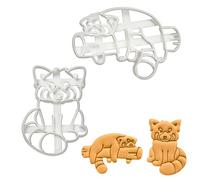 BAKERLOGY Set of 2 Red Panda Cookie Cutters (Designs: Sleepy & Sitting) - Detailed Biscuit Cutter Design for Baking and Crafts, Ideal on Fondant, Dough, Clay