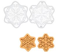 BAKERLOGY Set of 2 Snowflake Cookie Cutters (Style 1 and 2) - Detailed Biscuit Cutter Design for Baking and Crafts, Ideal on Fondant, Dough, Clay