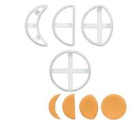 BAKERLOGY Set of 4 Moon Cycle Cookie Cutters (Designs: Crescent Moon, Quarter Moon, Gibbous Moon, & Full Moon) - Detailed Biscuit Cutter Design for Baking and Crafts, Ideal on Fondant, Dough, Clay