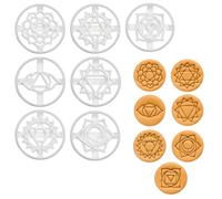 BAKERLOGY Set of 7 Yoga Chakras Cookie Cutters - Detailed Biscuit Cutter Design for Baking and Crafts, Ideal on Fondant, Dough, Clay