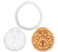BAKERLOGY Sheela Na Gig Mini Cookie Cutter & Stamp Set - Medieval Figure Fondant Embosser for Art History, Archaeology Gift, Cultural Baking Tool