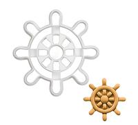 BAKERLOGY Ship's Wheel Cookie Cutter - Detailed Biscuit Cutter Design for Baking and Crafts, Ideal on Fondant, Dough, Clay