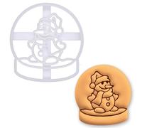 BAKERLOGY Snowman in Snow Globe Cookie Cutter - Festive Biscuit Mold for Christmas Baking & Winter Holiday Treats