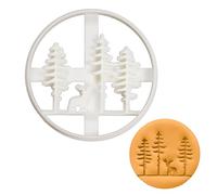 BAKERLOGY Stag Forest Cookie Cutter - Detailed Biscuit Cutter Design for Baking and Crafts, Ideal on Fondant, Dough, Clay