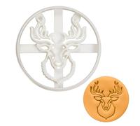BAKERLOGY Stag Head Cookie Cutter - Detailed Biscuit Cutter Design for Baking and Crafts, Ideal on Fondant, Dough, Clay