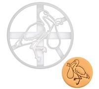 BAKERLOGY Stork with Baby Cookie Cutter - Detailed Biscuit Cutter Design for Baking and Crafts, Ideal on Fondant, Dough, Clay