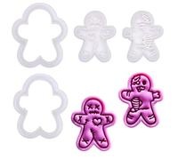 BAKERLOGY The Dark Side of Christmas - Mini Zombie & Voodoo Gingerbread Cookie Cutter and Stamp Set (2") - Creepy Cute Designs for Spooky Holiday Baking and Alternative Festive Crafts