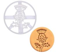 BAKERLOGY Thistle Flower Cookie Cutter - Embossed Wildflower Biscuit Cutter for Scottish-Inspired Bakes, St. Andrew's Day Treats, and Botanical-Themed Cookies