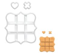 BAKERLOGY Tic Tac Toe Sweetheart Cookie Cutter - Detailed Biscuit Cutter Design for Baking and Crafts, Ideal on Fondant, Dough, Clay