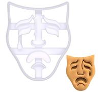 BAKERLOGY Tragedy Mask Cookie Cutter - Detailed Biscuit Cutter Design for Baking and Crafts, Ideal on Fondant, Dough, Clay